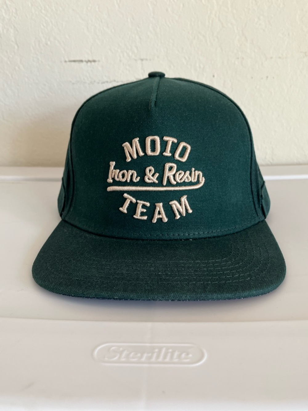 Iron and Resin Moto Team Hat Cap Forest Green Strapback